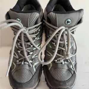 Merrell Gray and Blue Ankle Boots with Durable Overlays